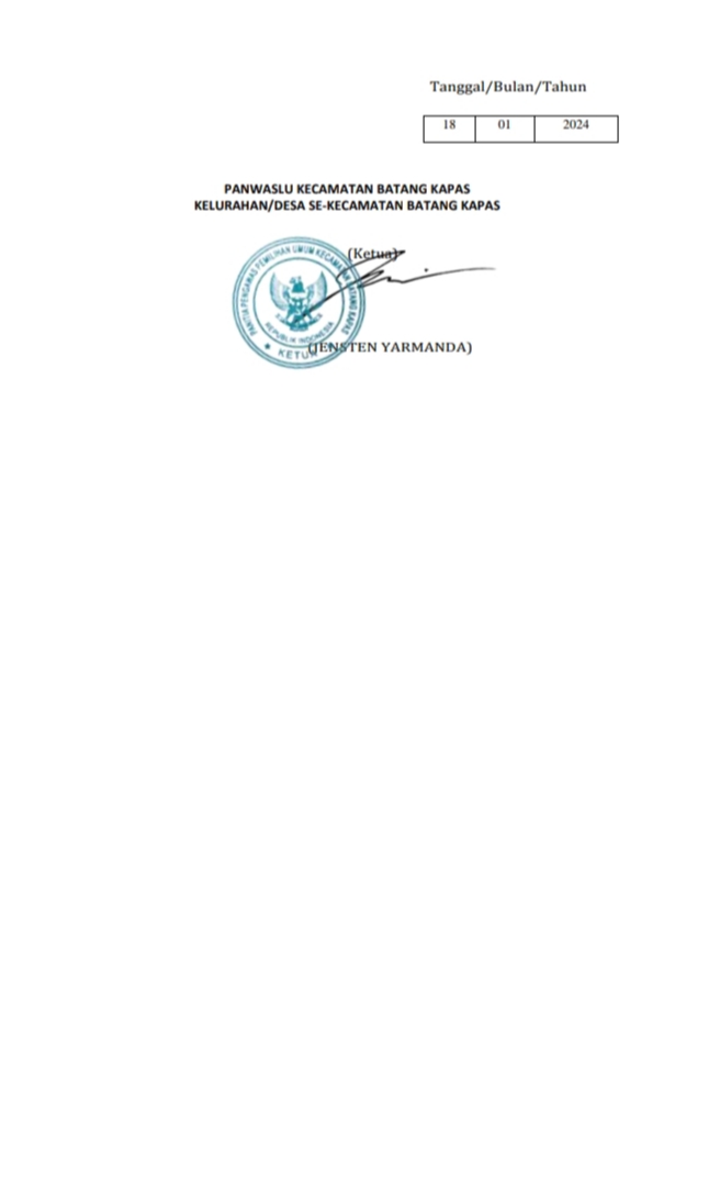 IMG 20240119 085530 PENGUMUMAN HASIL SELEKSI PENGAWAS TPS KELURAHAN/DESA SE-KECAMATAN BATANG KAPAS