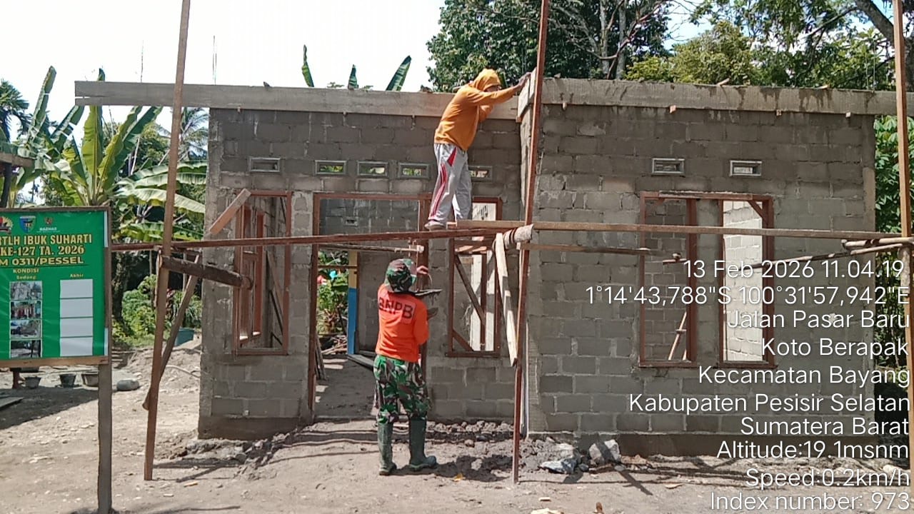 IMG 20260213 WA0008 Rehab 5 Unit RTLH Dikebut Satgas TMMD Ke-127 Kodim 0311/Pesisir Selatan